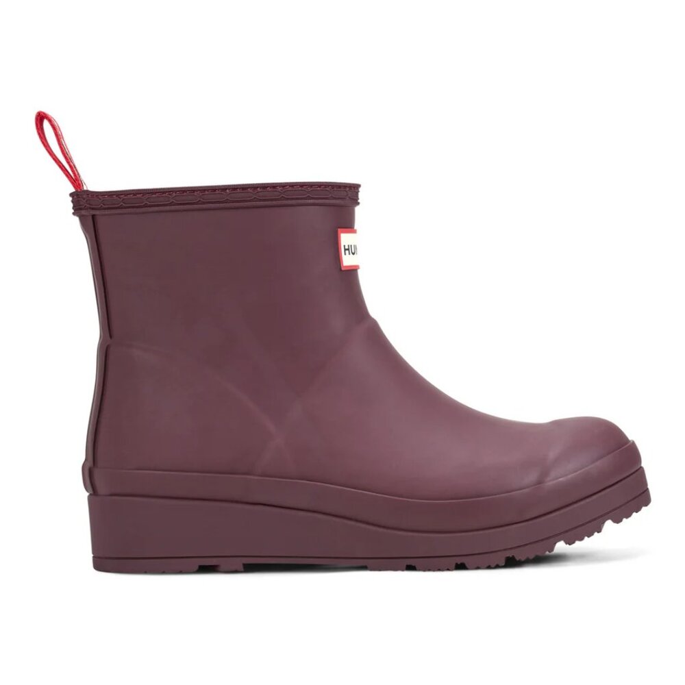 Hunter Women's PLAY™ Insulated Vegan Shearling Short Rain Boots in Dark Red - Picture 6 of 11